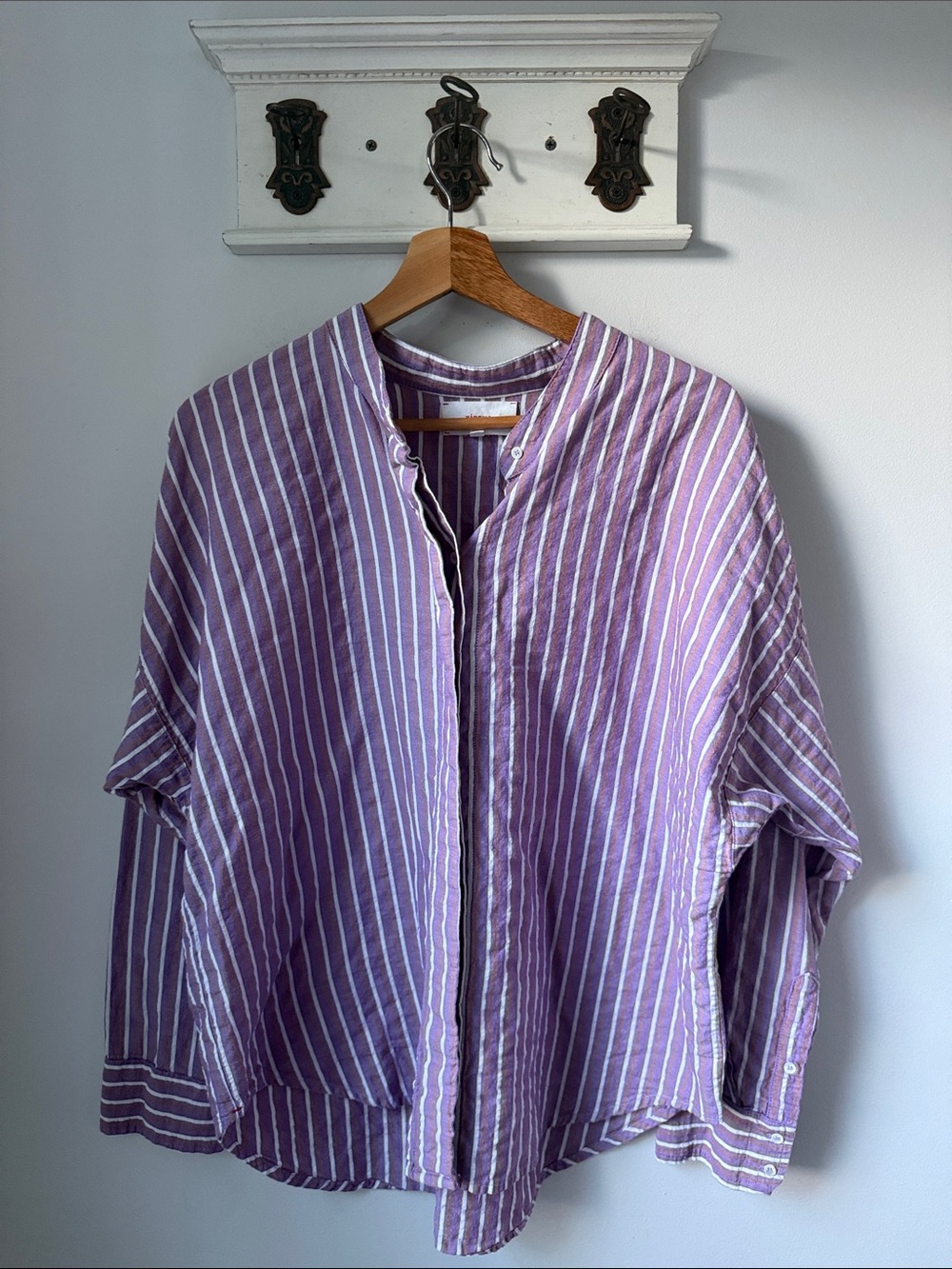 XiRENA Lavender & White Striped Lightweight Shirt Jacket